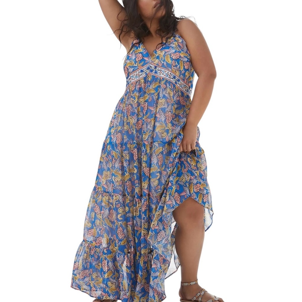 Verb By Pallavi Singhee Vineyard Tiered‎ Maxi Dress Size 14 NWT